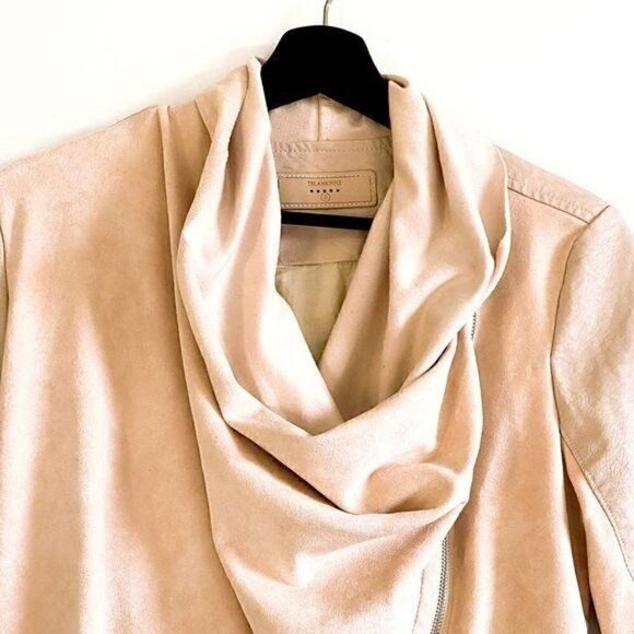 BLANKNYC Faux Leather Mixed Media Drape Front Jacket Size S - Picture 3 of 10
